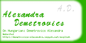alexandra demetrovics business card